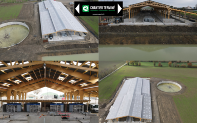 Complexe bâtiment d’élevage neuf avec quatre robots